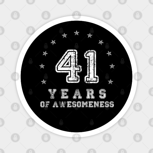 Vintage 41 years of awesomeness Magnet by opippi